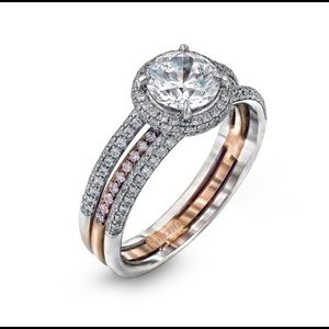 Simon G 18k White & Rose Gold Wedding Set❤️🤙